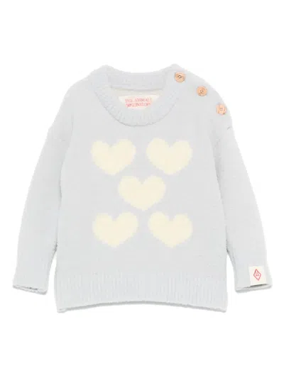 The Animals Observatory Babies' Pullover Mit Herzmotiv In Gray