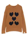 The Animals Observatory Heart-motif Sweatshirt In Brown