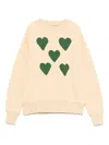 The Animals Observatory Heart-motif Sweatshirt In Neutral