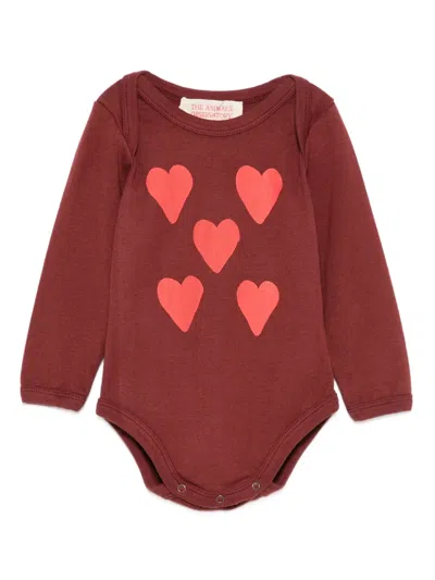 The Animals Observatory Babies' Heart-print Body In Red