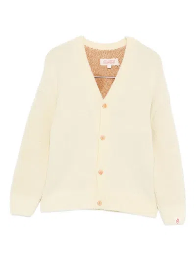 The Animals Observatory Kids' Heart-print Cardigan In Neutral