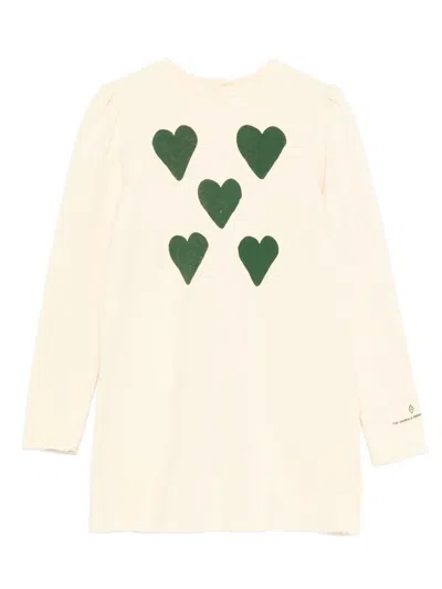 The Animals Observatory Heart-print Mini Dress In Neutral