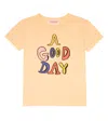 The Animals Observatory Hippo Printed Cotton T-shirt In Beige A Good Day