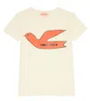 The Animals Observatory Hippo Printed Cotton T-shirt In White Bird