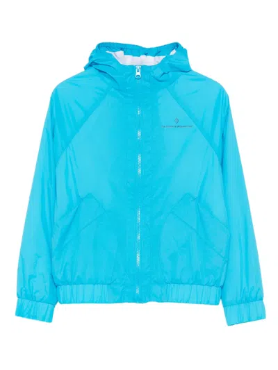 The Animals Observatory Kids' Hooded Zip-up Jacket In Blue
