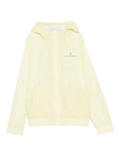 The Animals Observatory Kids' Hooded Zip-up Jacket In Yellow
