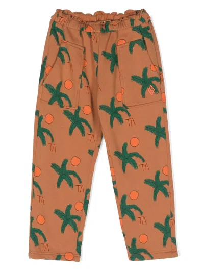 The Animals Observatory Kids' Horse Graphic-print Track Pants In Brown