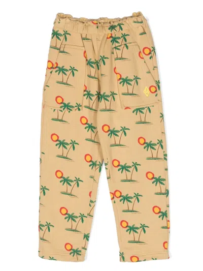 The Animals Observatory Kids' Horse Graphic-print Track Pants In Neutrals