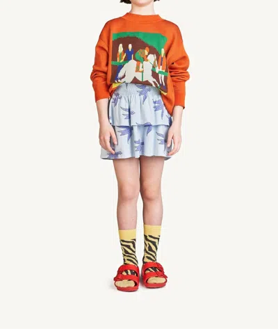 The Animals Observatory Kids' Horse Sweater In Orange