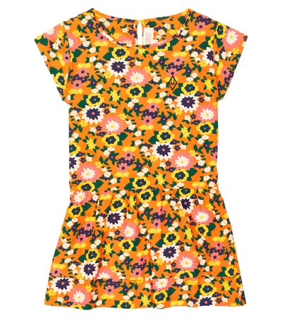 The Animals Observatory Kids' Hummingbird Printed Cotton Dress In Multicoloured
