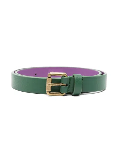 The Animals Observatory Kids' Ibis Leather Belt In Green