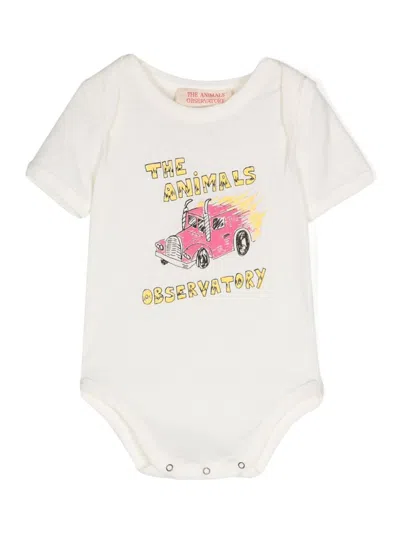 The Animals Observatory Babies' Illustration Logo-print Body In White