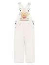 The Animals Observatory Illustration-print Dungarees In Neutrals