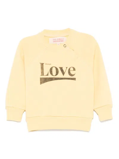 The Animals Observatory Babies' Jackal Sweatshirt In Yellow