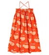 The Animals Observatory Bedrucktes Kleid Jellyfish Aus Baumwolle In Red