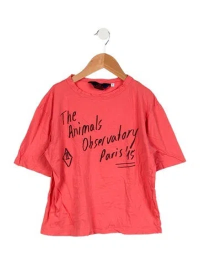 Pre-owned The Animals Observatory Babies' Kids Boys' Pink Graphic T-shirt
