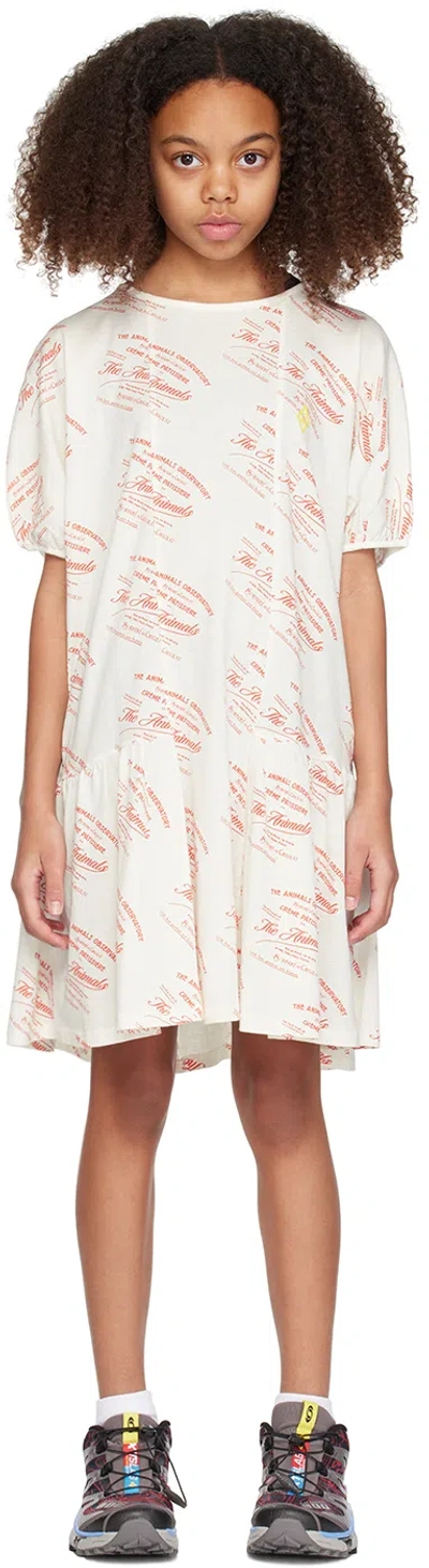 The Animals Observatory Kids Off-white Walrus Dress