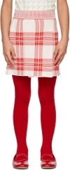 The Animals Observatory Lynx Checked Cotton Skirt In Red_logo