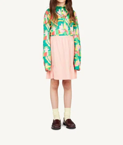 The Animals Observatory Kids Slug Skirt In Pink In Green