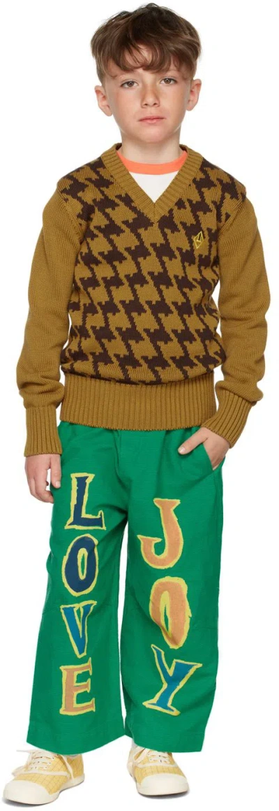The Animals Observatory Kids Yellow Logo Toucan Sweater In Mustard