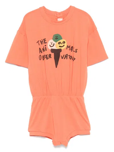 The Animals Observatory Kids' Koala Playsuit In Red