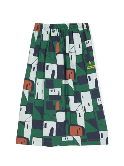 The Animals Observatory Kids' Ladybug Long Skirt In Green