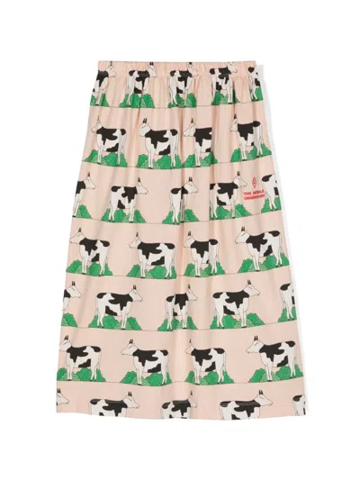 The Animals Observatory Kids' Ladybug Long Skirt In Pink
