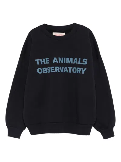 The Animals Observatory Kids' Leo Logo-print Sweatshirt In Black