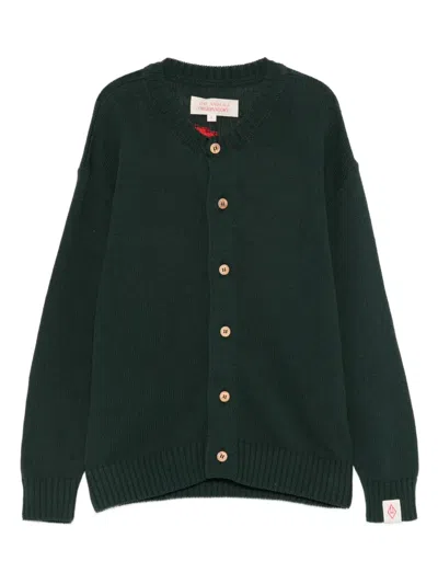 The Animals Observatory Kids' Logo-appliqué Embroidered Cardigan In Black