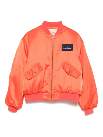 The Animals Observatory Logo-patch Bomber Jacket In Orange