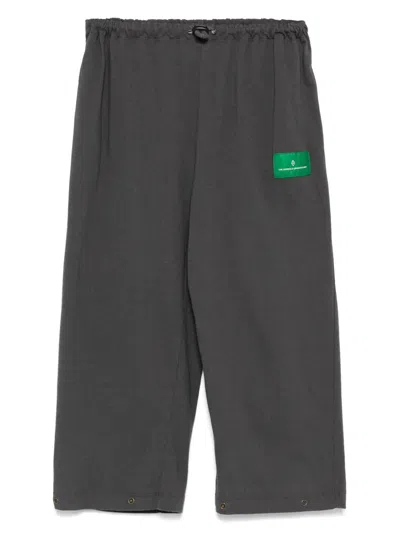 The Animals Observatory Kids' Logo-patch Trousers In Brown