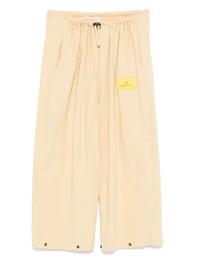 The Animals Observatory Kids' Logo-patch Wide-leg Trousers In Neutral