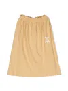 The Animals Observatory Logo-print Cotton Skirt In Neutrals