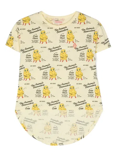 The Animals Observatory Logo-print Cotton T-shirt In 黄色