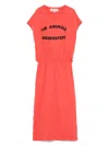 The Animals Observatory Logo-print Dress In Red