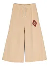 The Animals Observatory Logo-print Flared Trousers In Neutrals
