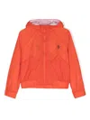 The Animals Observatory Logo-print Hooded Jacket In Orange