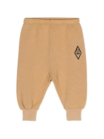 The Animals Observatory Babies' Logo-print Jersey Track Pants In Brown