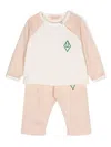 The Animals Observatory Logo-print Jersey Trouser Set (set Of Two) In White