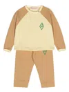 The Animals Observatory Logo-print Jersey Trouser Set (set Of Two) In Yellow