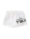The Animals Observatory Logo-print Iridescent Shorts In 311_bz Iridescente