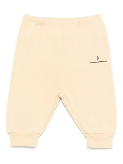 The Animals Observatory Babies' Logo-print Sweatpants In Neutral
