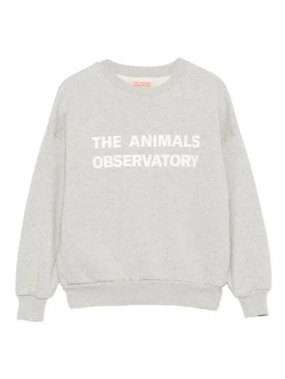 The Animals Observatory Kids' Logo-print Sweatshirt In Grey