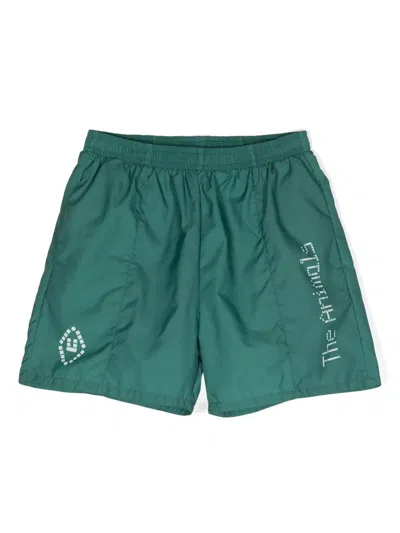 The Animals Observatory Kids' Logo-print Swim Shorts In Green