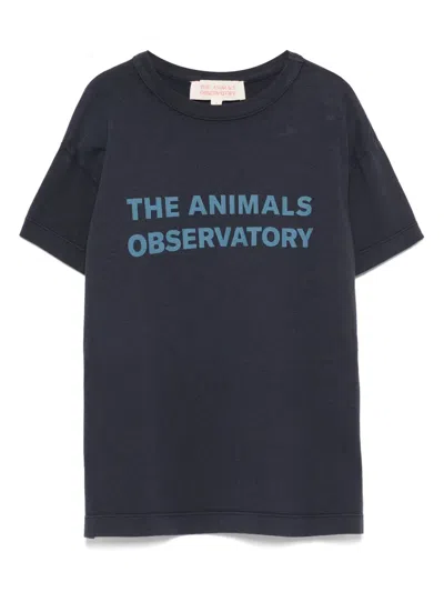 The Animals Observatory Kids' Logo-print T-shirt In Black