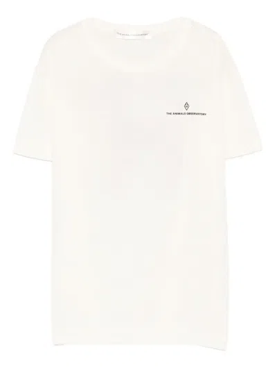 The Animals Observatory Babies' Logo-detail Graphic T-shirt In Neutral