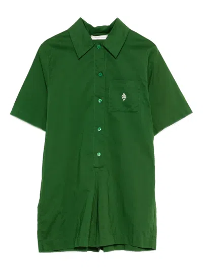 The Animals Observatory Kids' Logo-print Playsuit In Blue