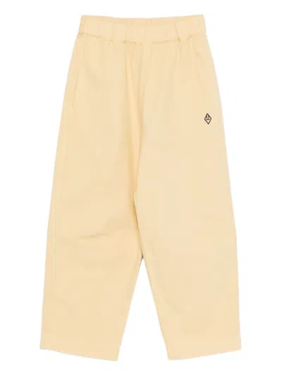 The Animals Observatory Kids' Logo-print Trousers In Brown