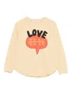 The Animals Observatory Love Speech-bubble Print Long-sleeve T-shirt In Neutral