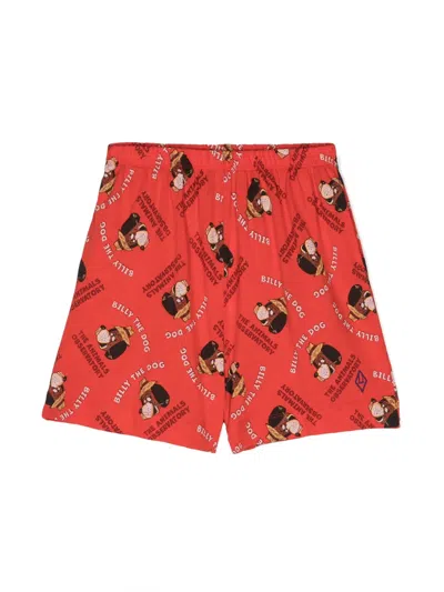 The Animals Observatory Kids' Mole Bermuda Shorts In Red